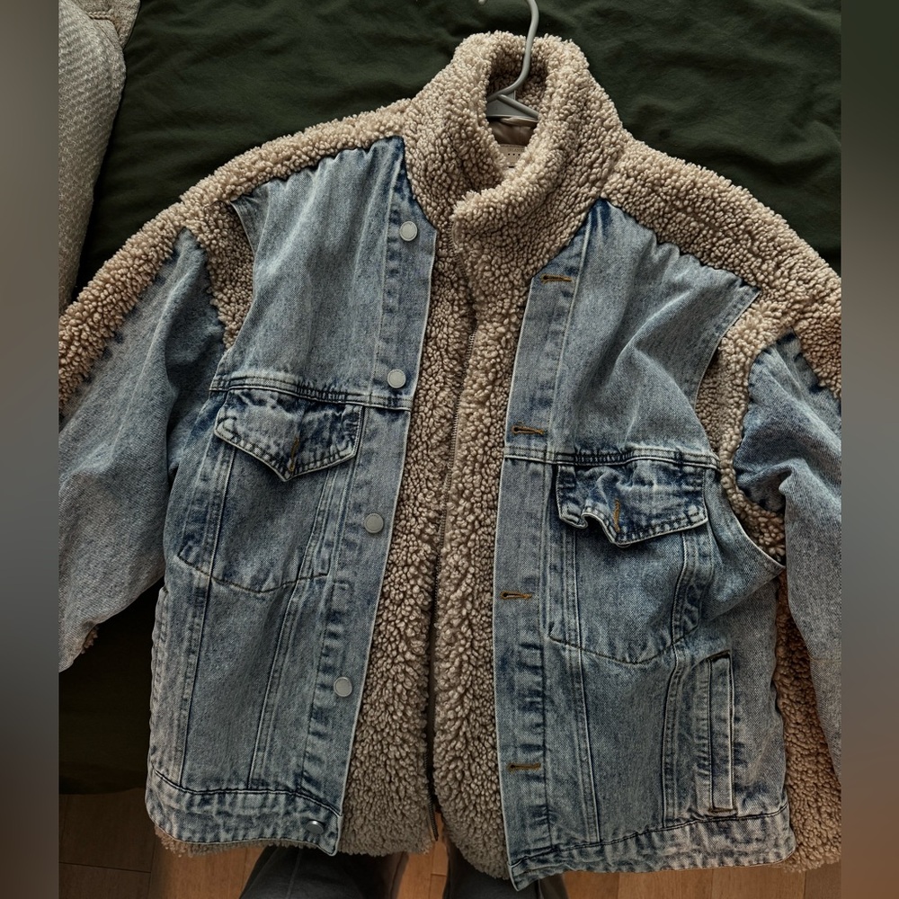 Blank NYC Beige Sherpa Jacket